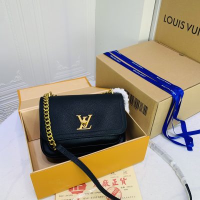 Wholesale Luxury Louis Vuitton Lockme Chain Pm Black/White/Pink