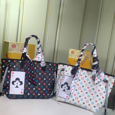 Wholesale Luxury Louis Vuitton Game On Neverfull Mm M57462 Black/White