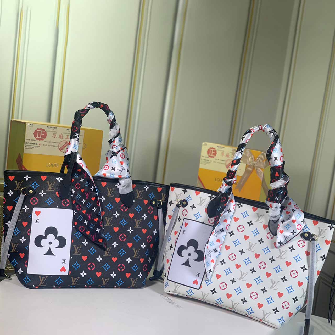 Wholesale Luxury Louis Vuitton Game On Neverfull Mm M57462 Black/White
