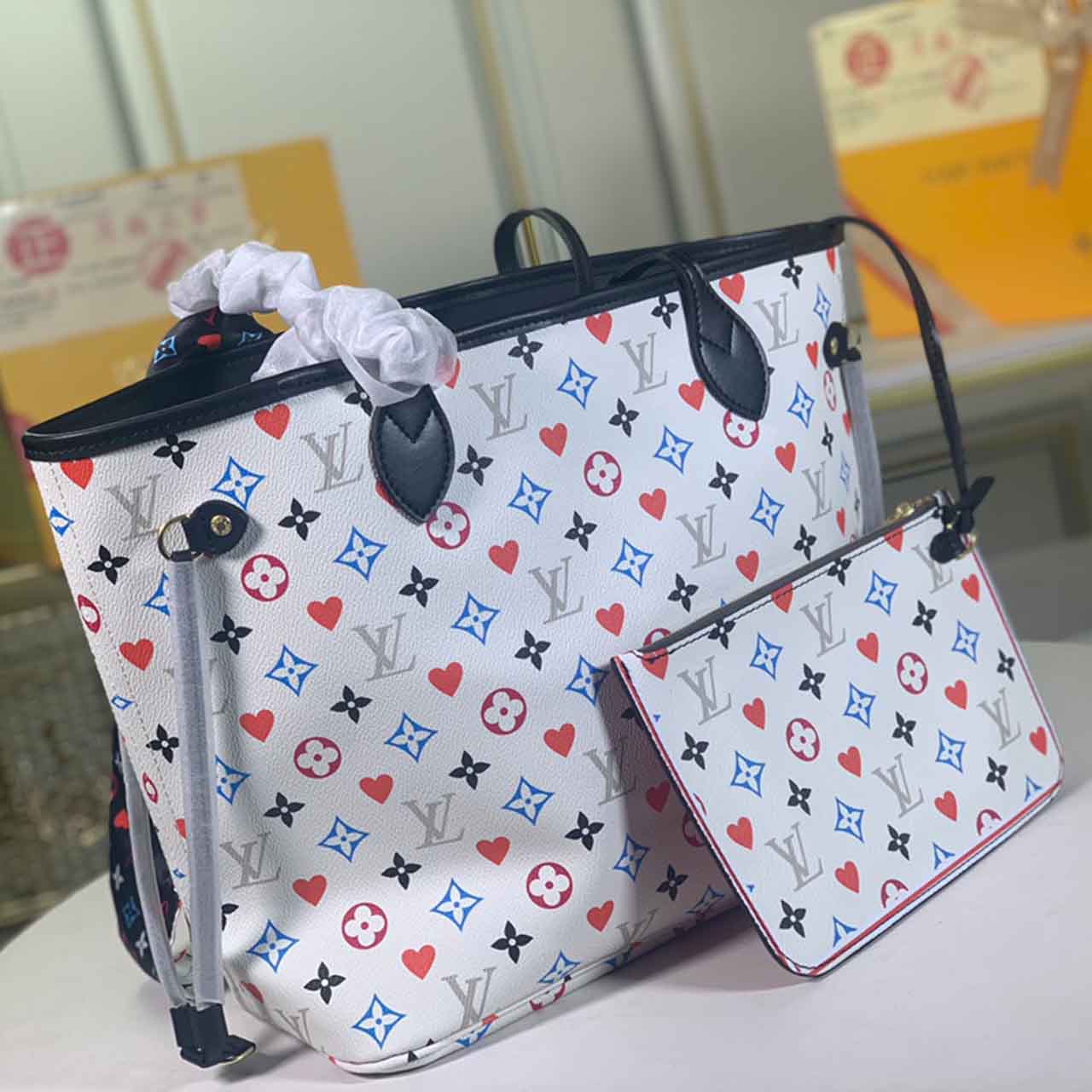 Wholesale Luxury Louis Vuitton Game On Neverfull Mm M57462 Black/White - Image 5