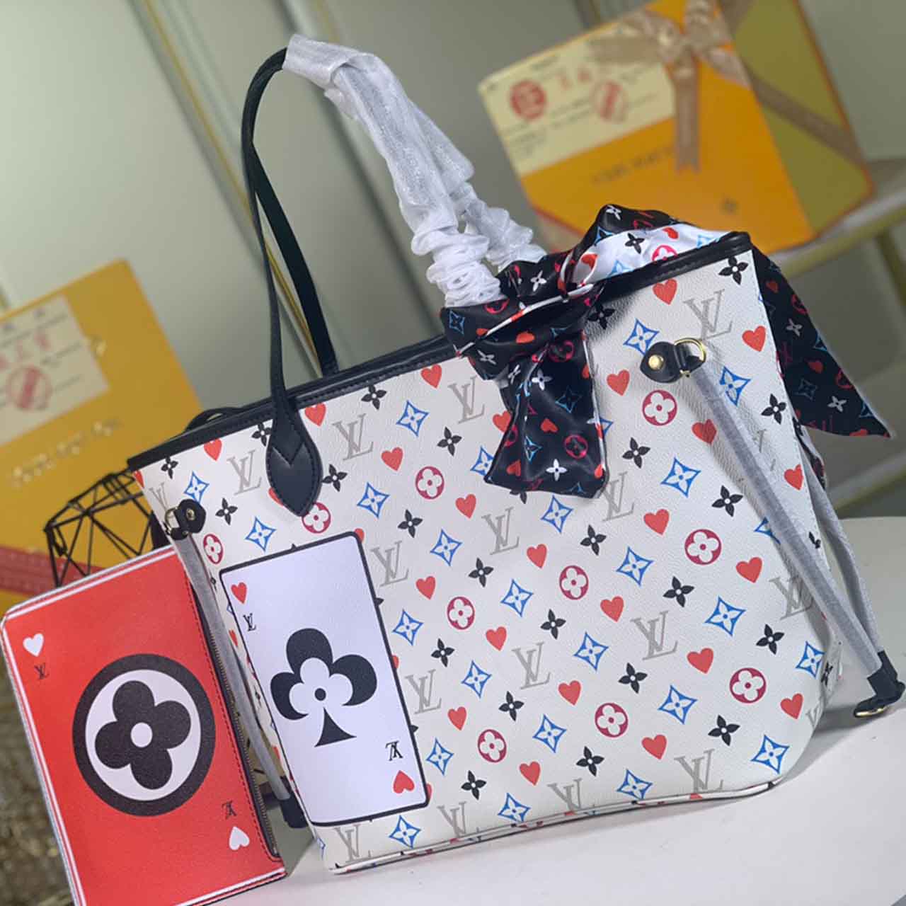 Wholesale Luxury Louis Vuitton Game On Neverfull Mm M57462 Black/White - Image 2