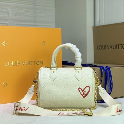 Wholesale Luxury Louis Vuitton Limited Edition Speedy Bandouliere 22 White/Pink