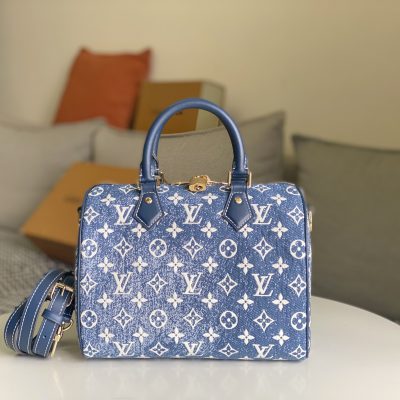 Wholesale Luxury Louis Vuitton Denim Speedy Bandouliere 25 Handbag