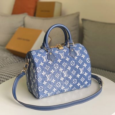 Alternative view of Wholesale Luxury Louis Vuitton Denim Speedy Bandouliere 25 Handbag