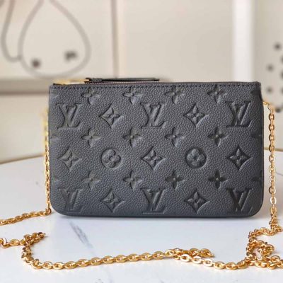 Wholesale Luxury Louis Vuitton Aaa- Double Zip Pochette M68568 Black/Blue