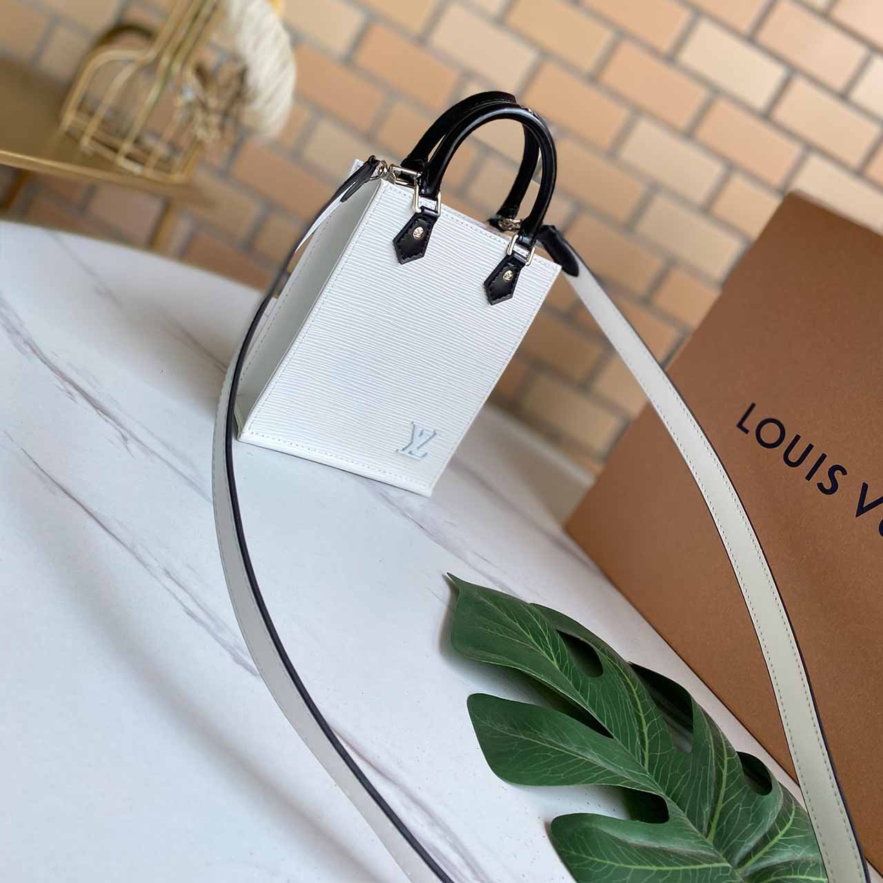Wholesale Luxury Louis Vuitton Petit Sac Plat M69441 Black/White/Pink - Image 18