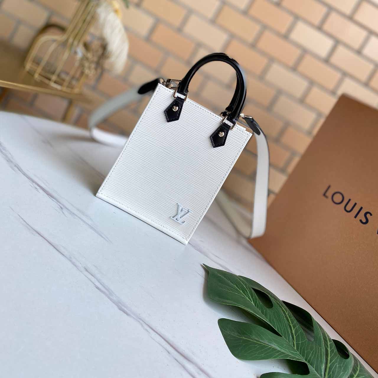 Wholesale Luxury Louis Vuitton Petit Sac Plat M69441 Black/White/Pink - Image 19