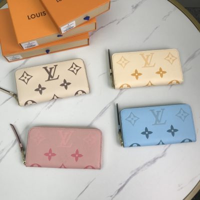 Wholesale Luxury Louis Vuitton Zippy Wallet Pink/Blue/Brown