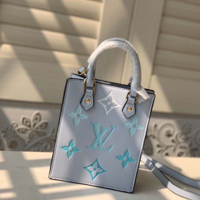 Wholesale Luxury Louis Vuitton Petit Sac Plat M80449 Blue/Pink/Beige