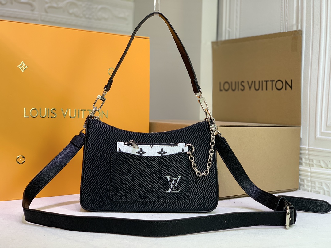 Wholesale Luxury Louis Vuitton Marelle Handbag Black/White/Brown - Image 2