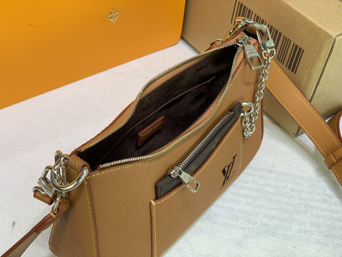 Wholesale Luxury Louis Vuitton Marelle Handbag Black/White/Brown - Image 11