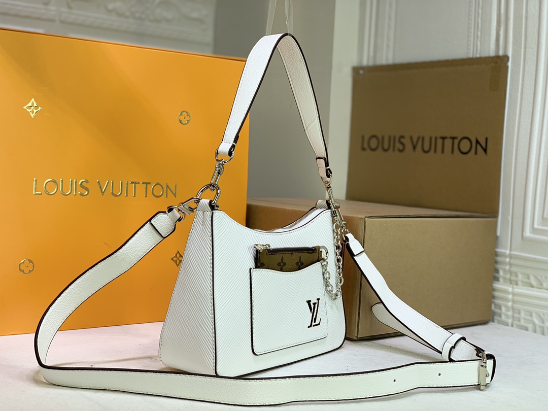 Wholesale Luxury Louis Vuitton Marelle Handbag Black/White/Brown - Image 13