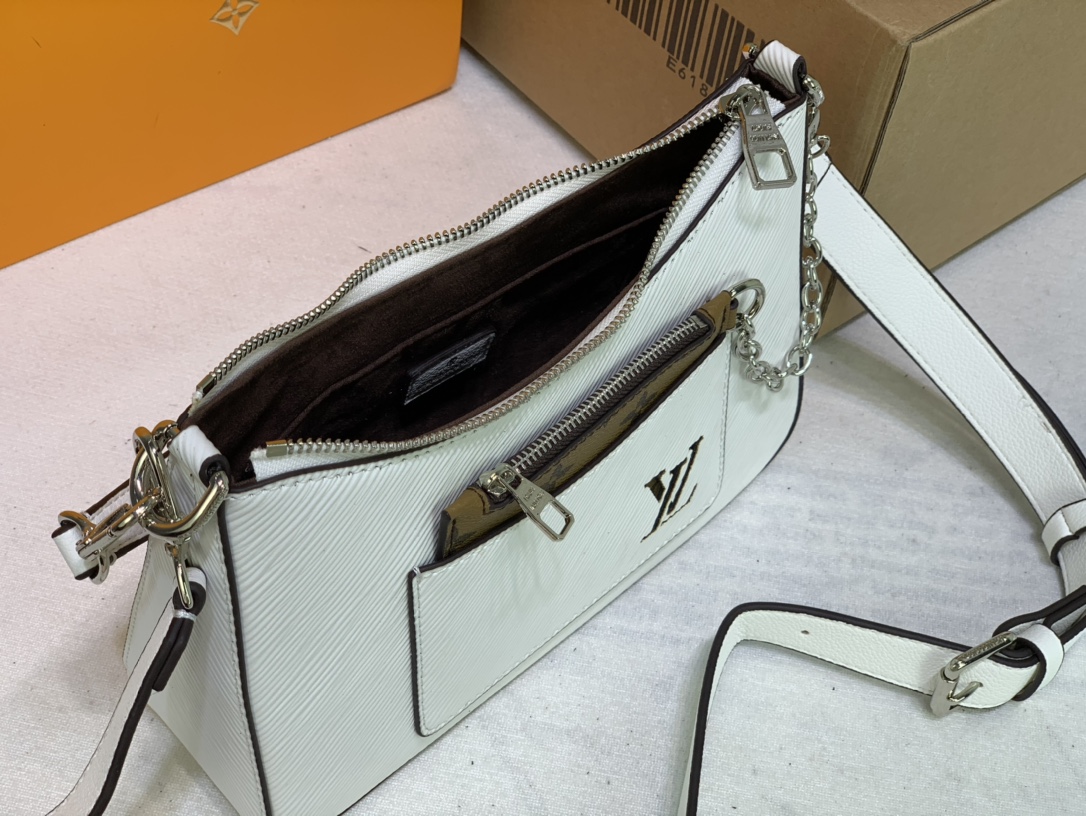 Wholesale Luxury Louis Vuitton Marelle Handbag Black/White/Brown - Image 16