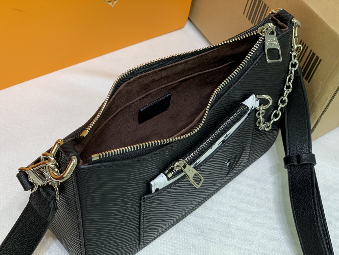 Wholesale Luxury Louis Vuitton Marelle Handbag Black/White/Brown - Image 6