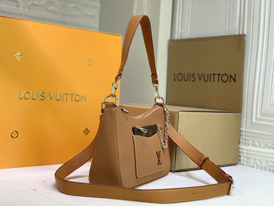 Wholesale Luxury Louis Vuitton Marelle Handbag Black/White/Brown - Image 8