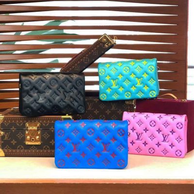 Wholesale Luxury Louis Vuitton Pochette Coussin M80742 Black/Blue/Rose