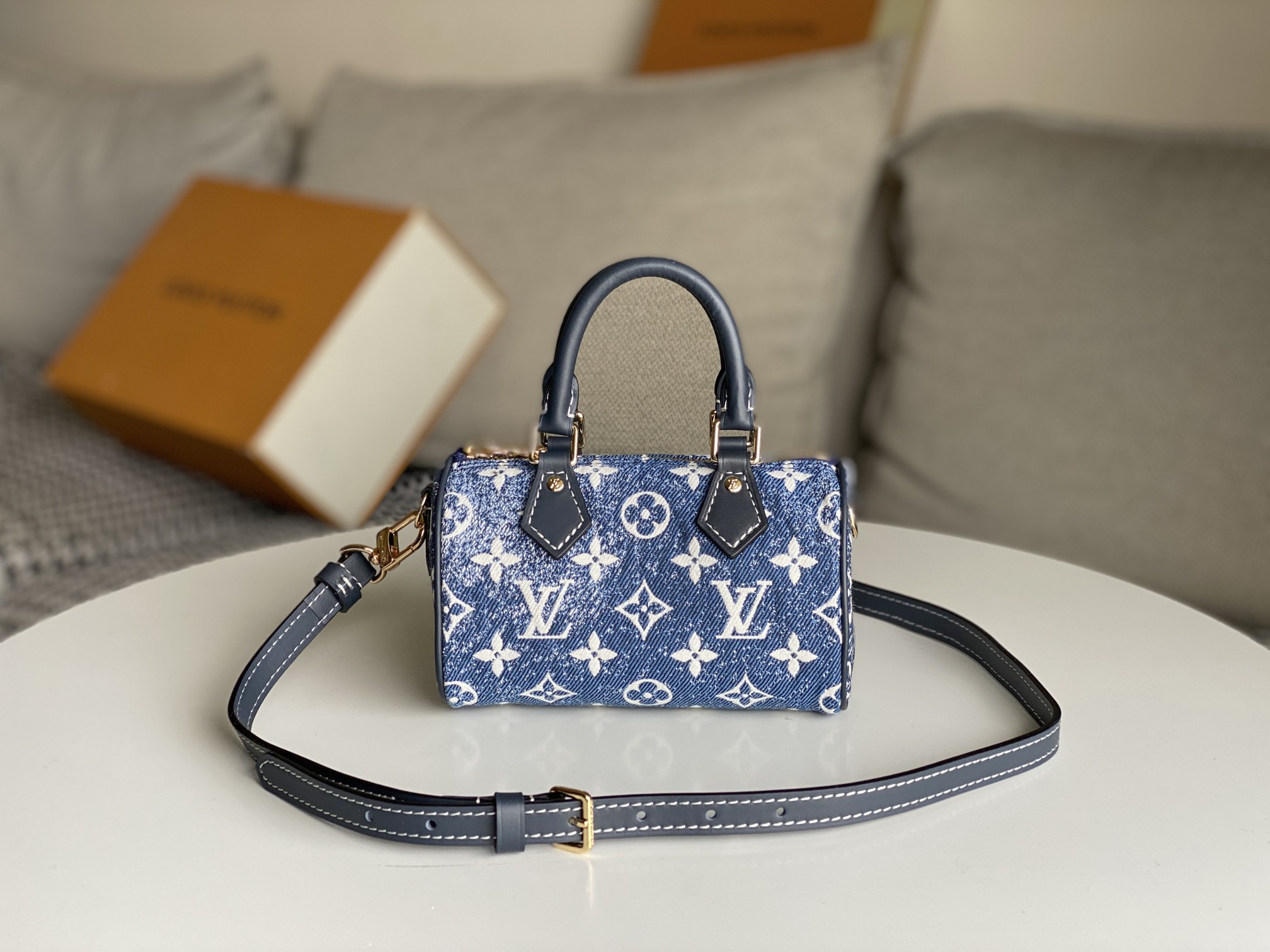 Wholesale Luxury Louis Vuitton Nano Speedy Denim