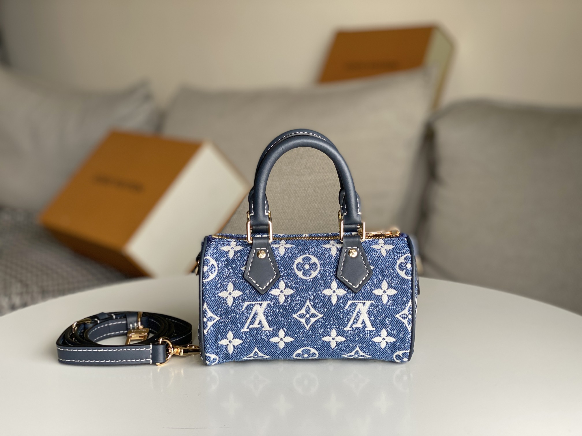 Wholesale Luxury Louis Vuitton Nano Speedy Denim - Image 2
