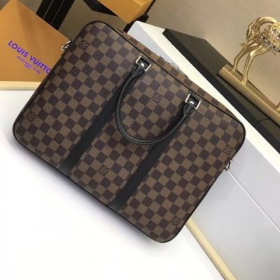 Wholesale Luxury Louis Vuitton Porte-Documents Voyage Pm N41466 Brown Plaid