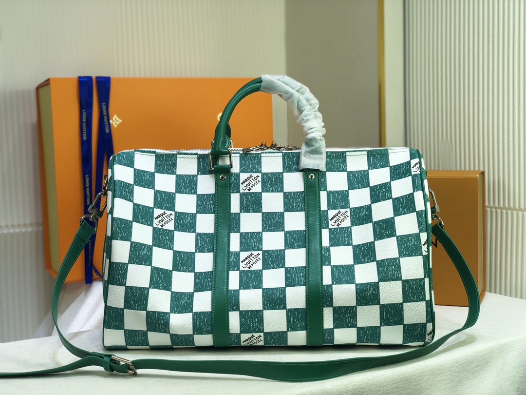 Wholesale Luxury Louis Vuitton Keepall Bandouliere 45 Green/Black