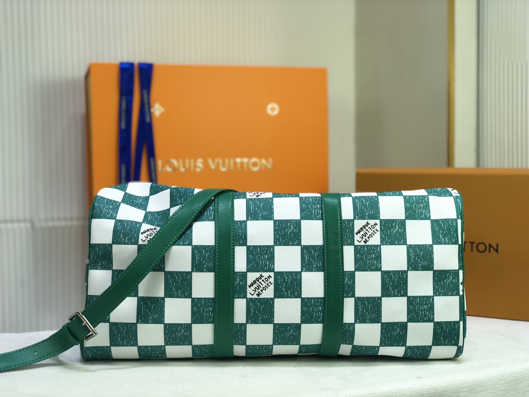Wholesale Luxury Louis Vuitton Keepall Bandouliere 45 Green/Black - Image 5