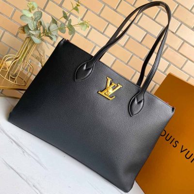 Wholesale Luxury Louis Vuitton Lockme Shopper M57346 Beige/Black/Green