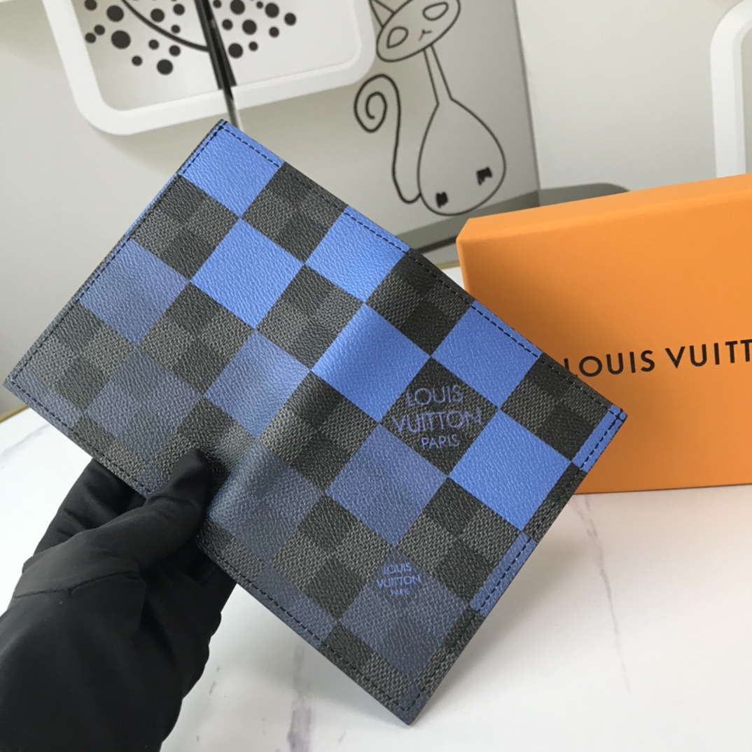 Wholesale Luxury Louis Vuitton Passport Cover N60410 White/Blue/Orange - Image 5