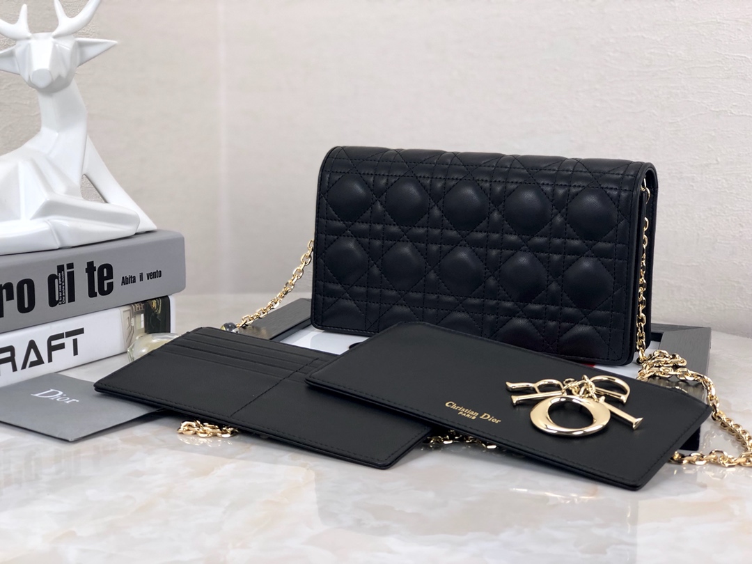 Wholesale Luxury Dior Lady Pouch Black/Pink - Image 4