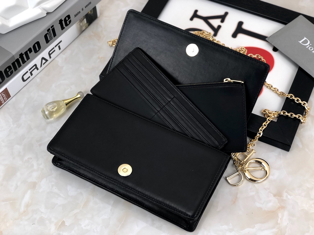 Wholesale Luxury Dior Lady Pouch Black/Pink - Image 6