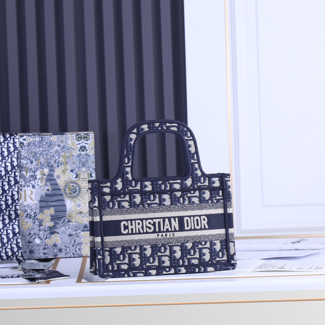 Wholesale Luxury Dior Oblique Embroidery Mini Book Tote - Image 2