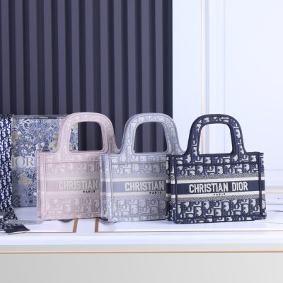 Wholesale Luxury Dior Oblique Embroidery Mini Book Tote