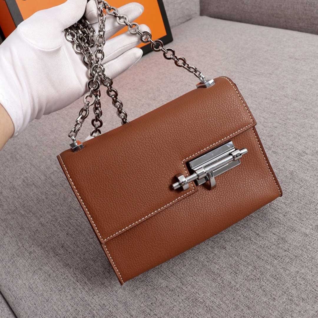 Wholesale Luxury Hermes Verrou Chaine Mini Bag Beige/Black/Brown - Image 13