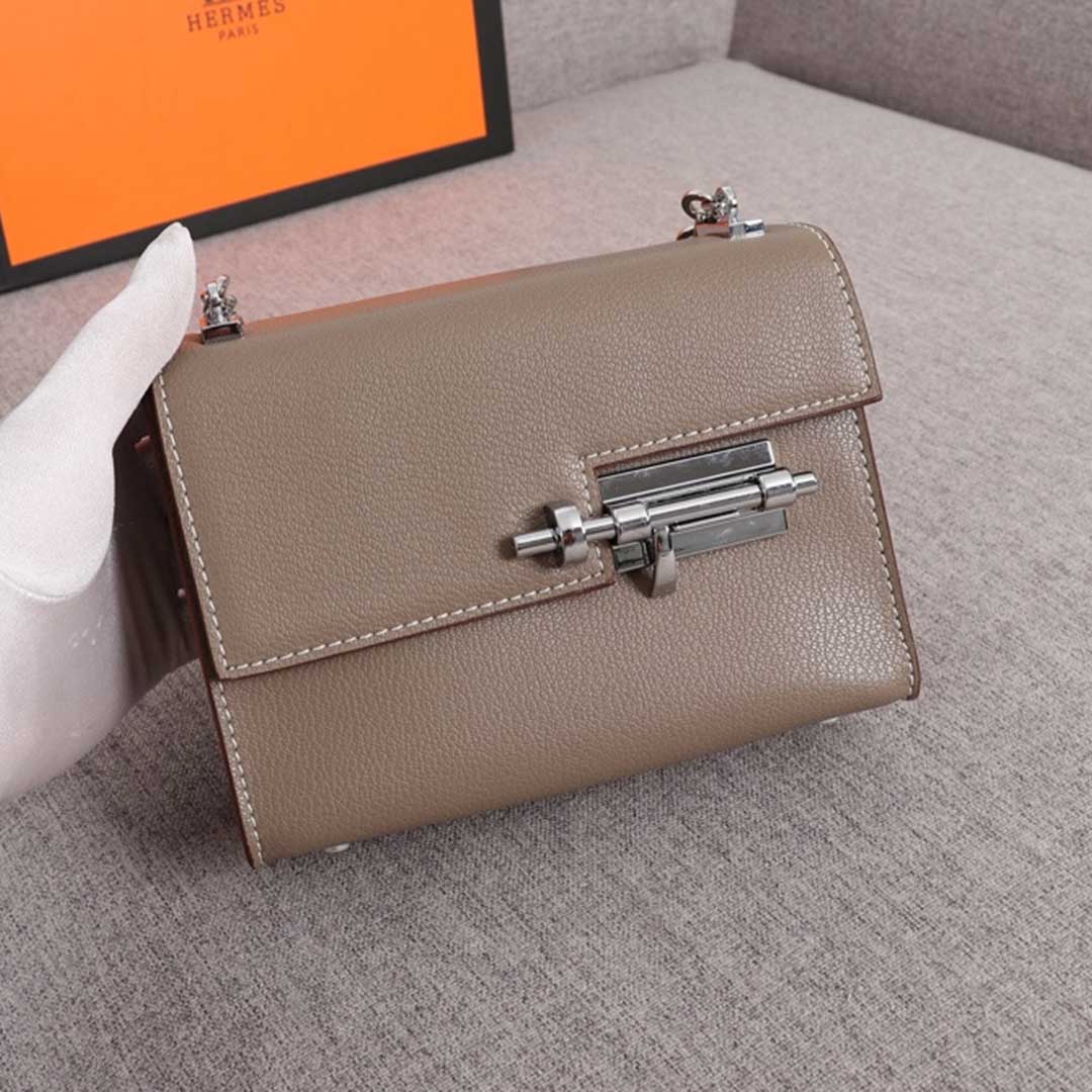 Wholesale Luxury Hermes Verrou Chaine Mini Bag Beige/Black/Brown - Image 8