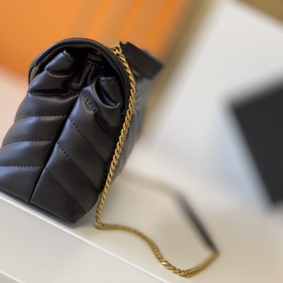 Alternative view of Wholesale Luxury Ysl Loulou Small Bag In Matelasse “Y” Leather- Black/Beige/Red