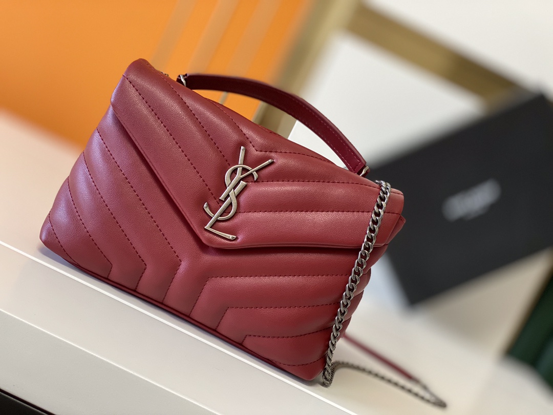 Wholesale Luxury Ysl Loulou Small Bag In Matelasse “Y” Leather- Black/Beige/Red - Image 21