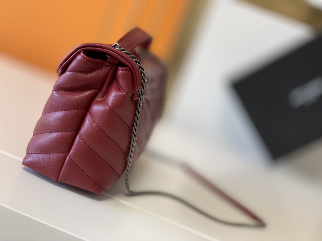 Wholesale Luxury Ysl Loulou Small Bag In Matelasse “Y” Leather- Black/Beige/Red - Image 22
