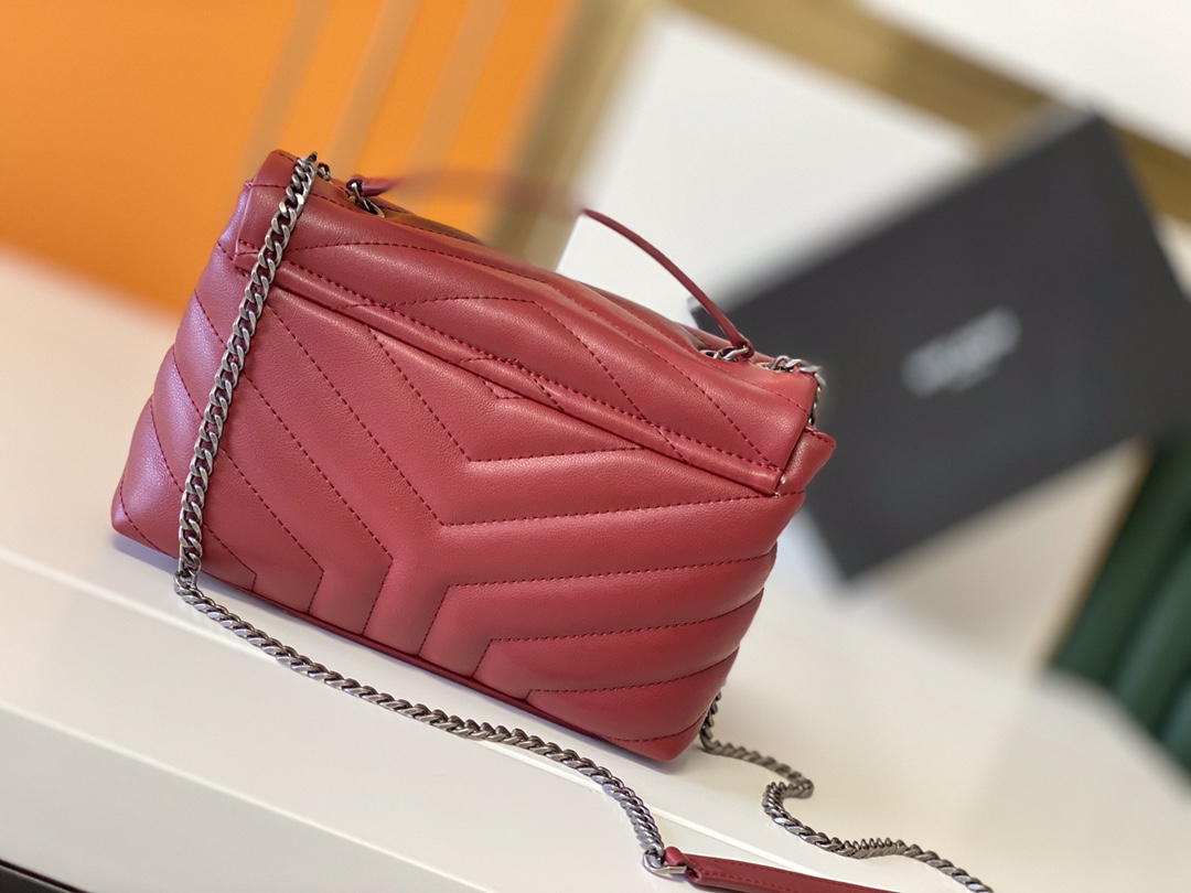 Wholesale Luxury Ysl Loulou Small Bag In Matelasse “Y” Leather- Black/Beige/Red - Image 23