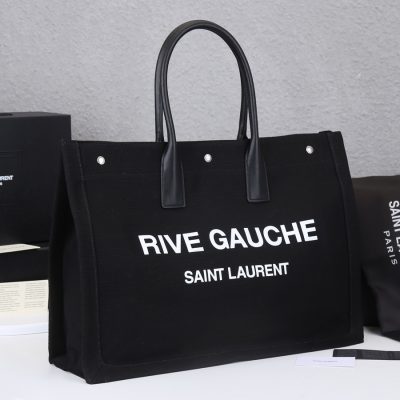 Alternative view of Wholesale Luxury Ysl Rive Gauche Tote Bag In Linen And Leather
