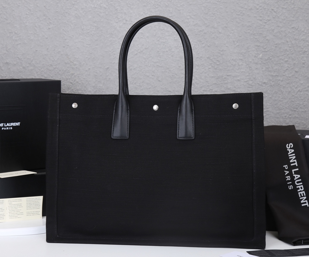 Wholesale Luxury Ysl Rive Gauche Tote Bag In Linen And Leather - Image 4