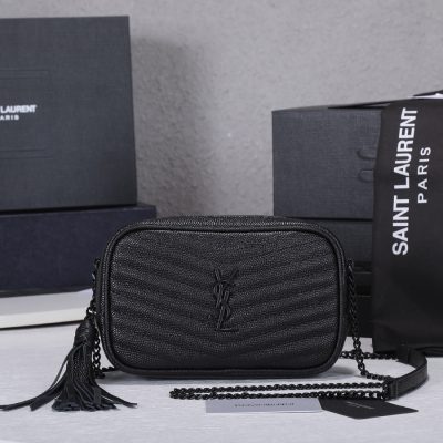 Wholesale Luxury Ysl Lou Mini Bag Black/Silver Hardware