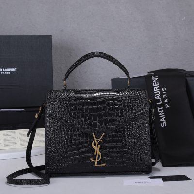 Wholesale Luxury Ysl Cassandra Medium Top Handle Bag In Crocodile-Embossed Shiny Leather