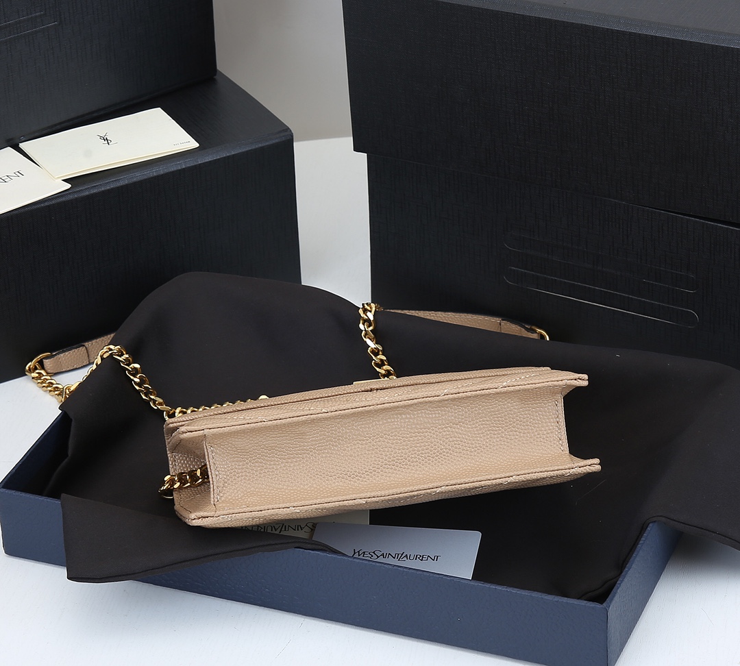 Wholesale Luxury Ysl Envelope Chain Wallet In Grain De Poudre Embossed Leather 1888 - Image 6
