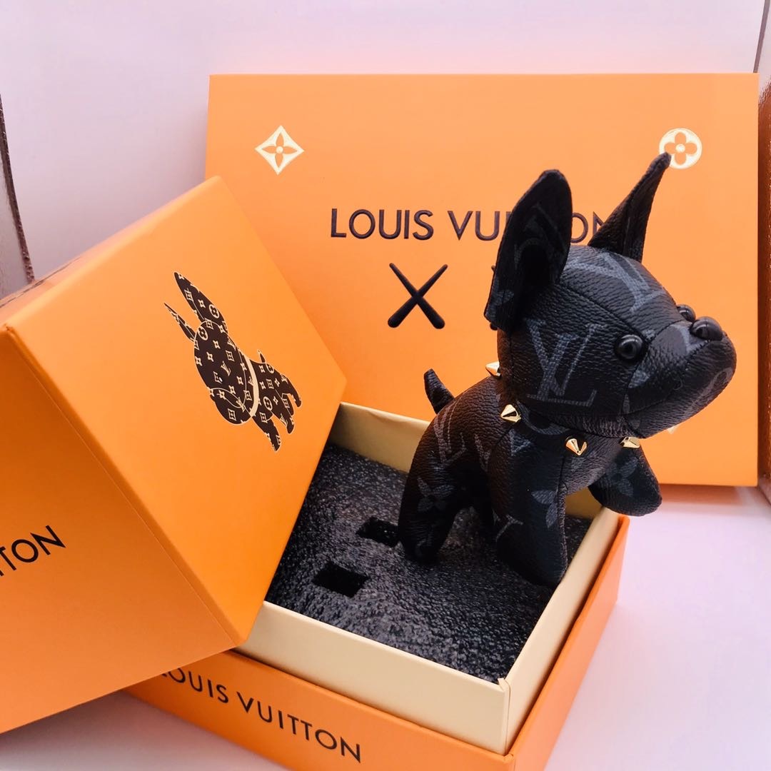 Wholesale Luxury Louis Vuitton Cute French Bulldog Bag Charm And Key Holder - Image 3