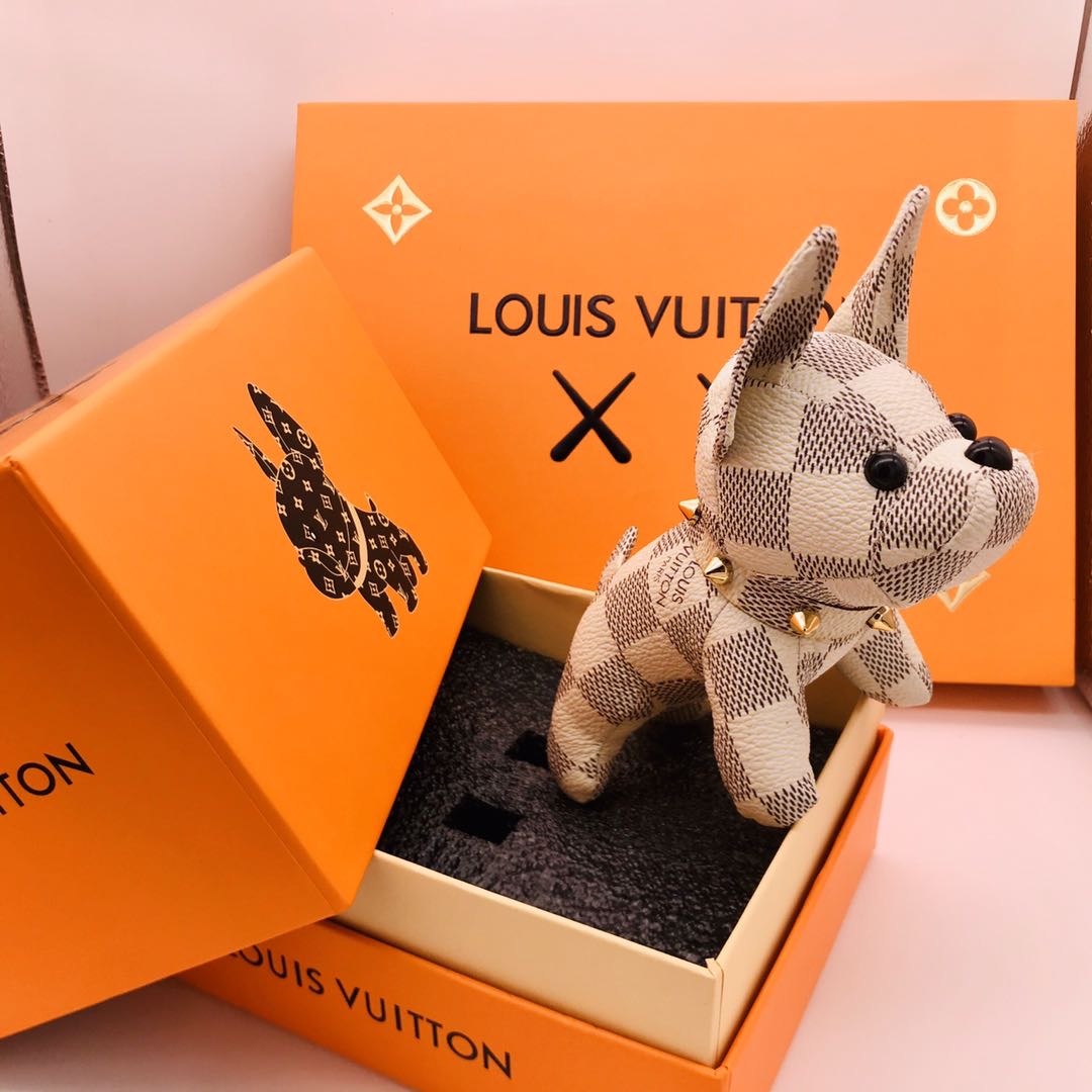 Wholesale Luxury Louis Vuitton Cute French Bulldog Bag Charm And Key Holder - Image 5