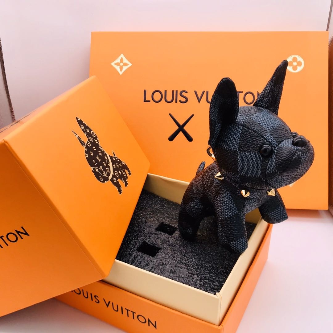 Wholesale Luxury Louis Vuitton Cute French Bulldog Bag Charm And Key Holder - Image 6