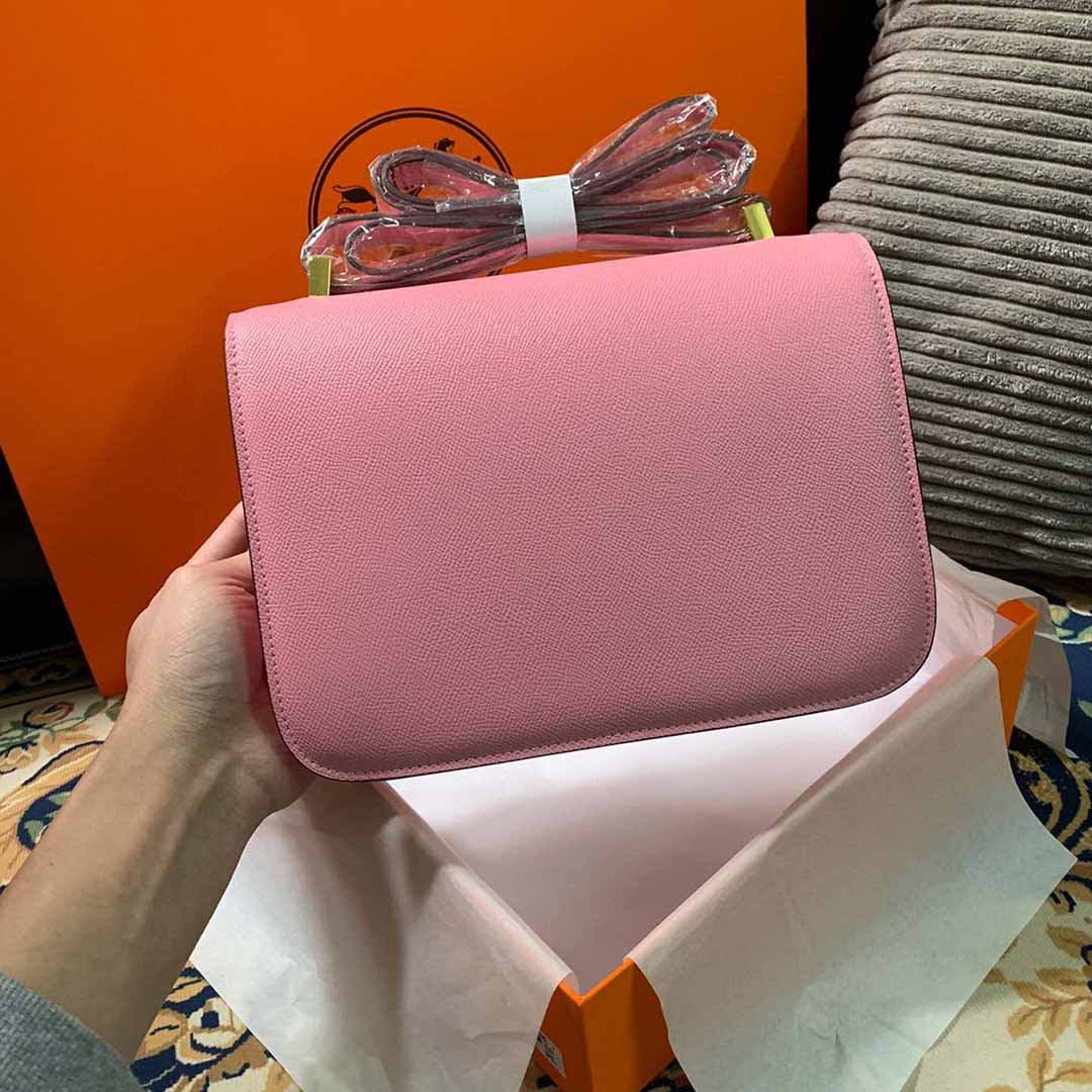Wholesale Luxury Hermes Aaa-Constance Handbag 24Cm19Cm Black/White/Pink - Image 17