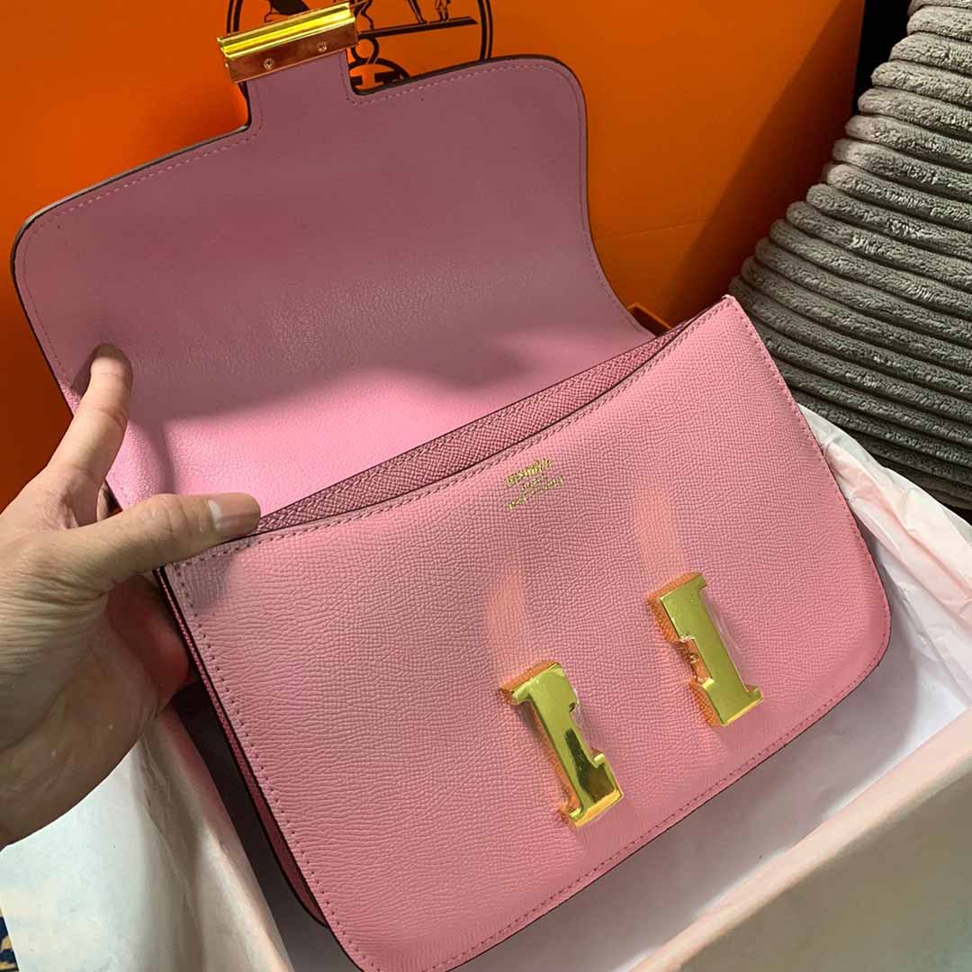 Wholesale Luxury Hermes Aaa-Constance Handbag 24Cm19Cm Black/White/Pink - Image 19