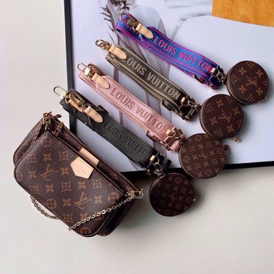 Wholesale Luxury Louis Vuitton Multi Pochette Accessoires-M44813 Green/Pink/Blue