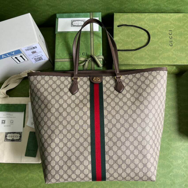Wholesale Luxury Balenciaga X Gucci Hacker Large Tote Bag 680127 Beige - Image 3