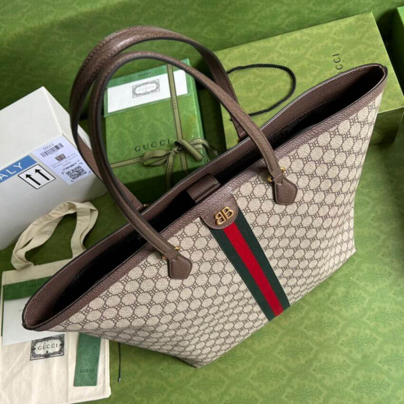 Wholesale Luxury Balenciaga X Gucci Hacker Large Tote Bag 680127 Beige - Image 8